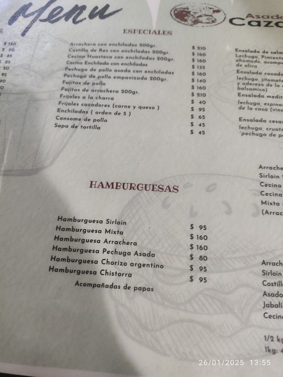 Restaurant Cazadores Menu - Image 2